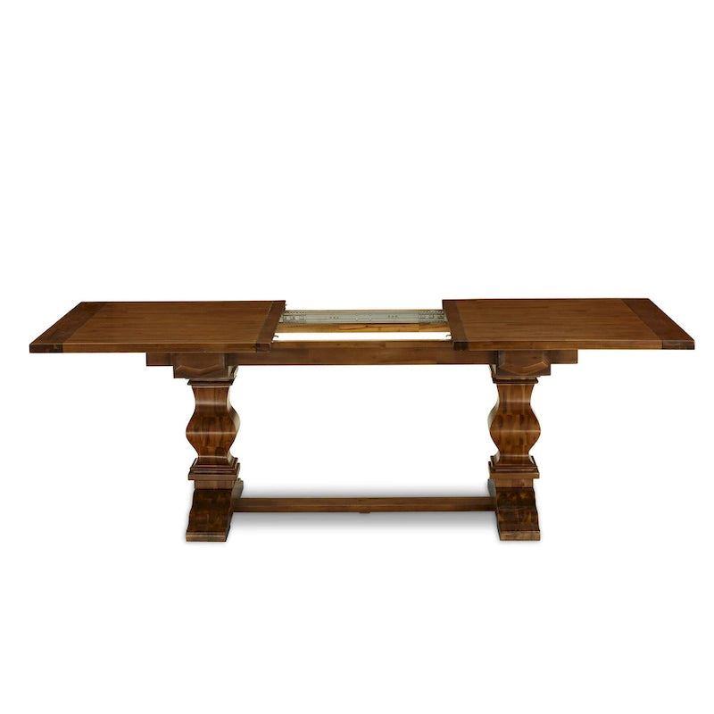 Ensemble de salle à manger East West Furniture : une table rectangulaire et des chaises en lin beige clair (composition au choix).