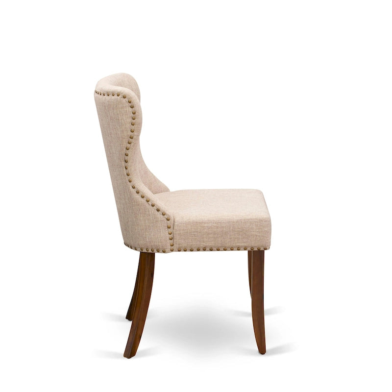 Ensemble de salle à manger East West Furniture : une table rectangulaire et des chaises en lin beige clair (composition au choix).