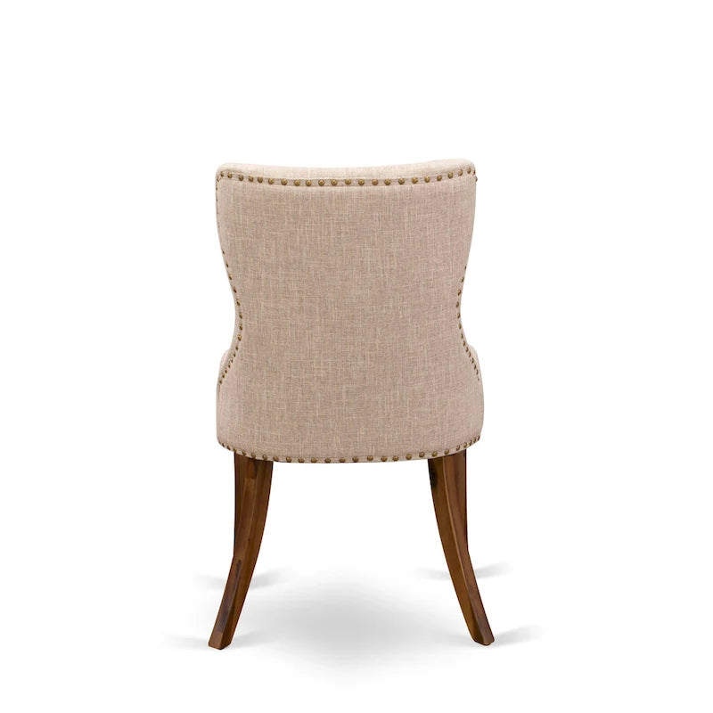 Ensemble de salle à manger East West Furniture : une table rectangulaire et des chaises en lin beige clair (composition au choix).