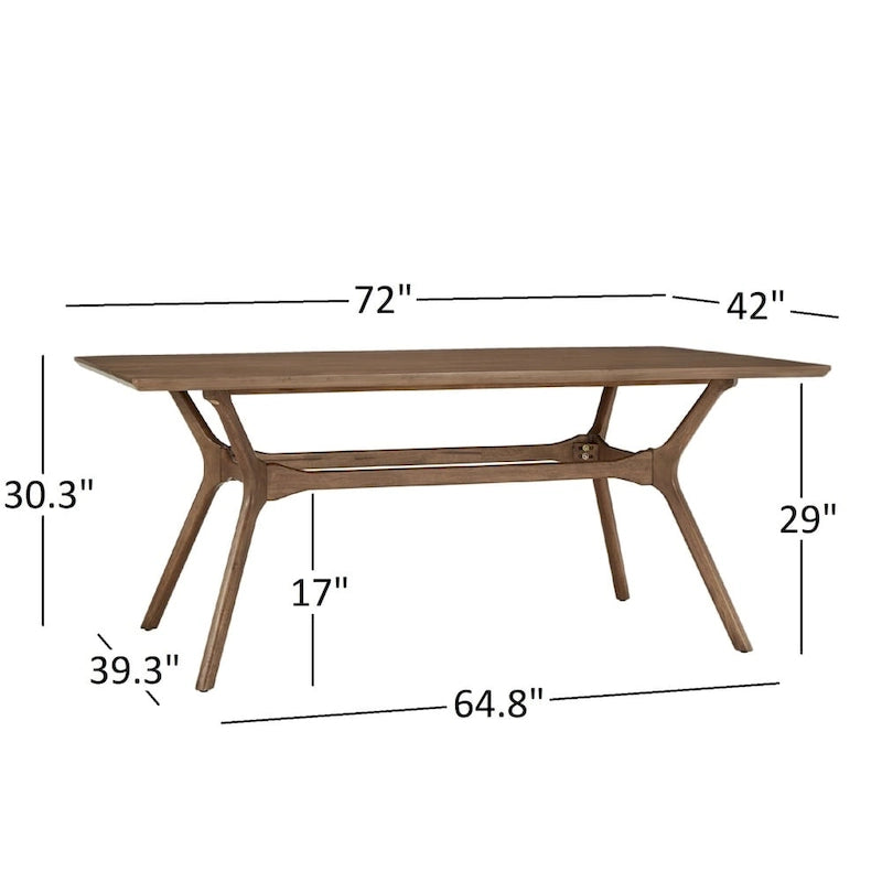 Ensemble de salle à manger rectangulaire Nadine, finition noyer foncé - Chaises à dossier incurvé par iNSPIRE Q Modern
