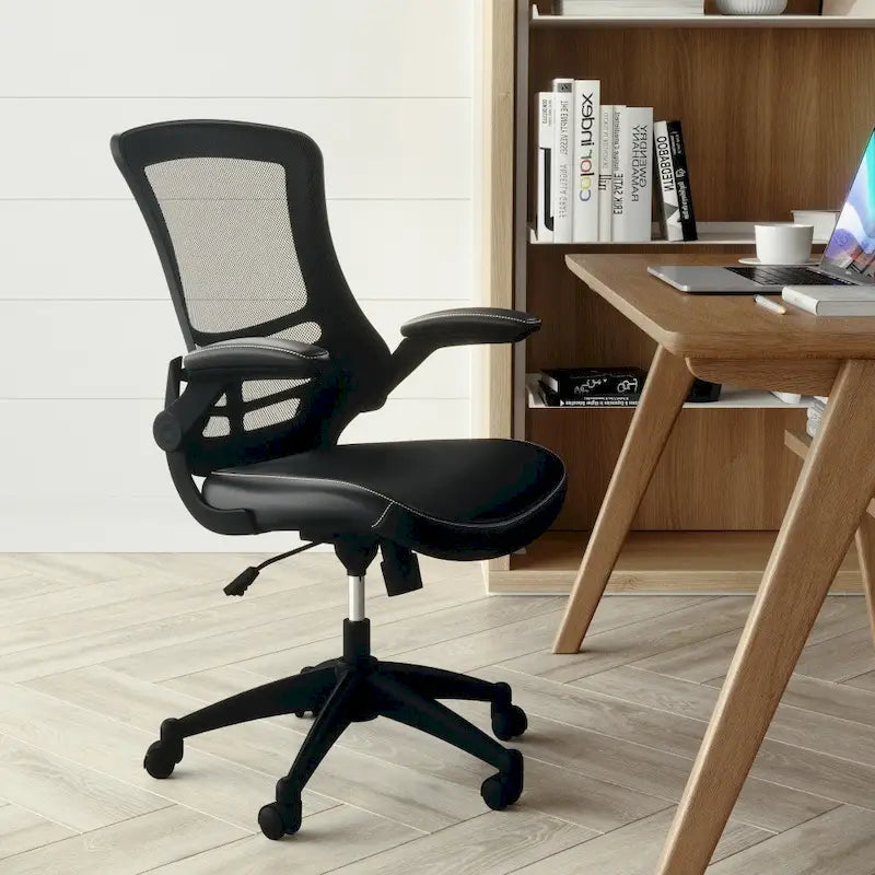 Mid-Back Mesh Swivel Ergonomic Task Office Chair with Flip-Up Arms
