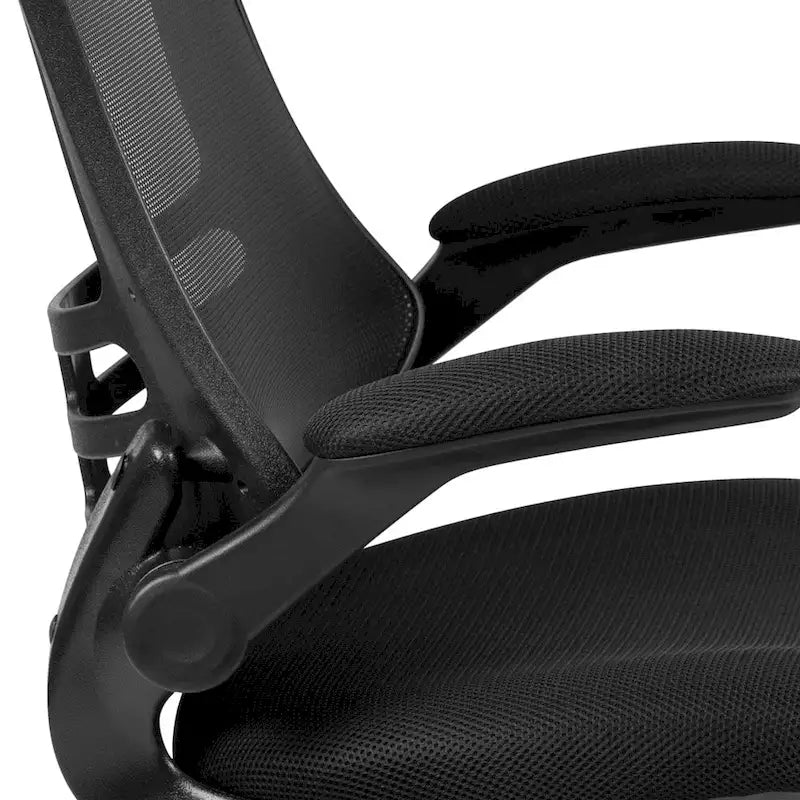 Chaise de bureau ergonomique pivotante en maille à dossier mi-haut avec accoudoirs relevables