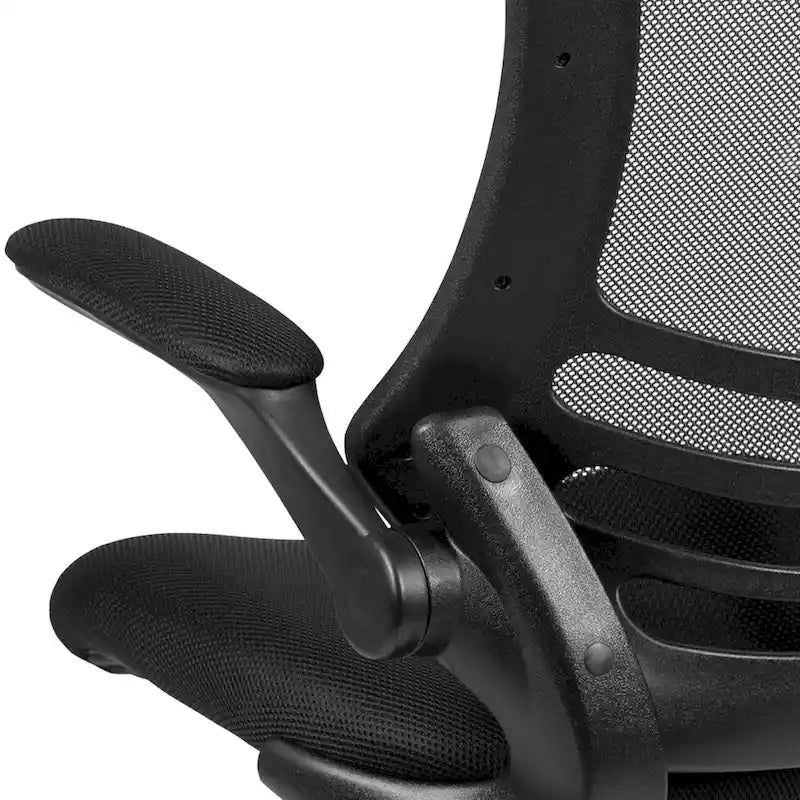 Chaise de bureau ergonomique pivotante en maille à dossier mi-haut avec accoudoirs relevables