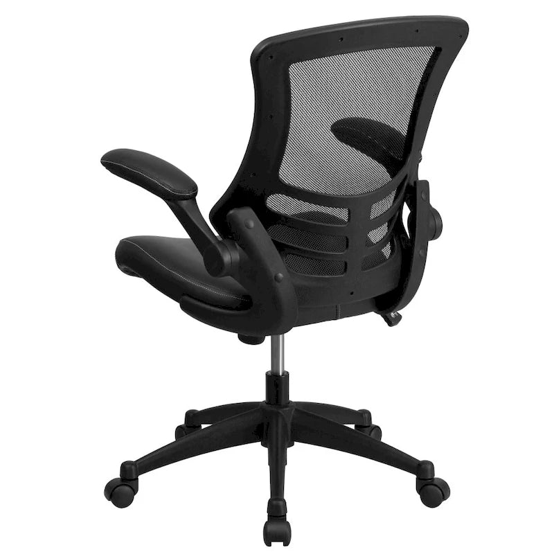 Chaise de bureau ergonomique pivotante en maille à dossier mi-haut avec accoudoirs relevables