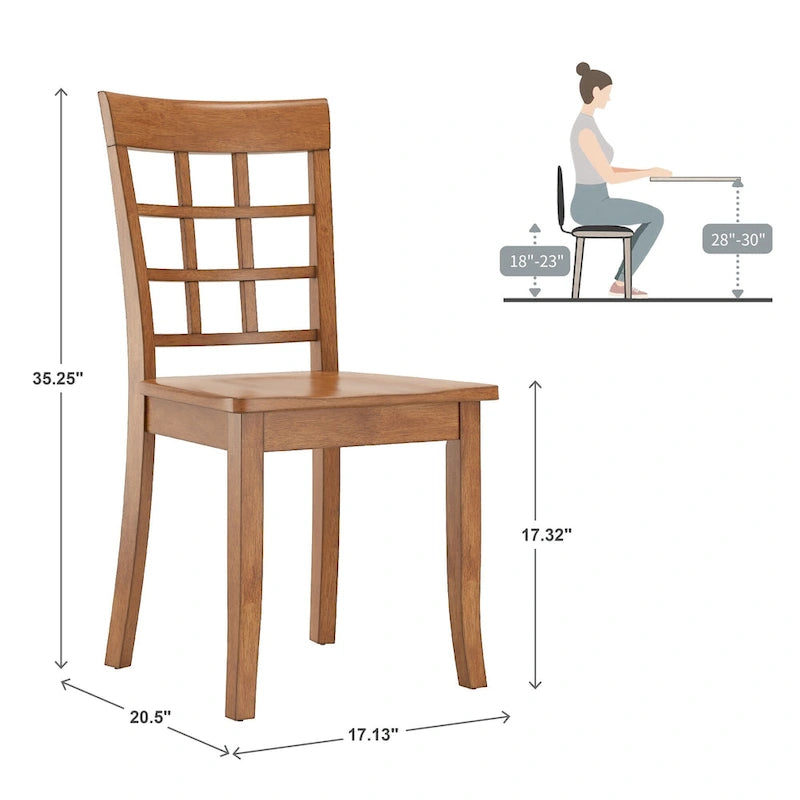 Ensemble de salle à manger rectangulaire Wilmington II 48 po, 5 pièces, finition chêne, par iNSPIRE Q Classic