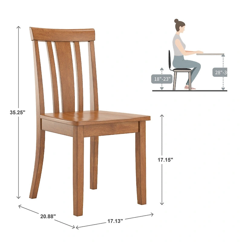 Ensemble de salle à manger rectangulaire Wilmington II 48 po, 5 pièces, finition chêne, par iNSPIRE Q Classic