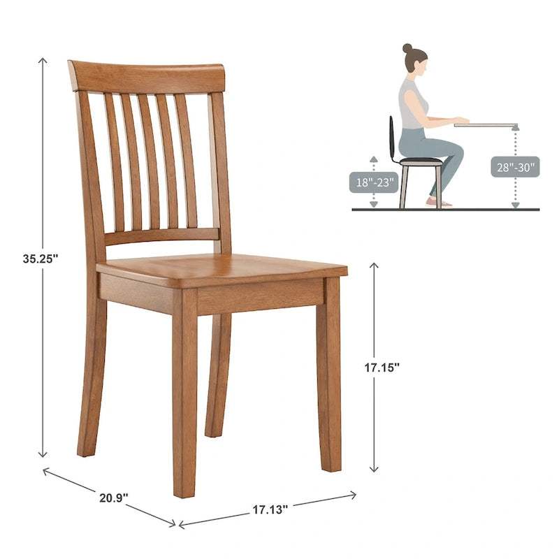 Ensemble de salle à manger rectangulaire Wilmington II 48 po, 5 pièces, finition chêne, par iNSPIRE Q Classic