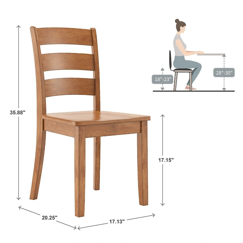 Ensemble de salle à manger rectangulaire Wilmington II 48 po, 5 pièces, finition chêne, par iNSPIRE Q Classic
