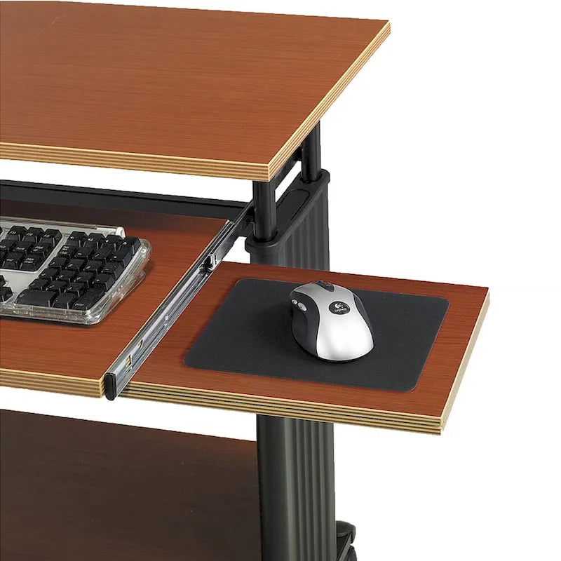 Bureau mobile sur pied pour ordinateur et support d'imprimante avec rangement