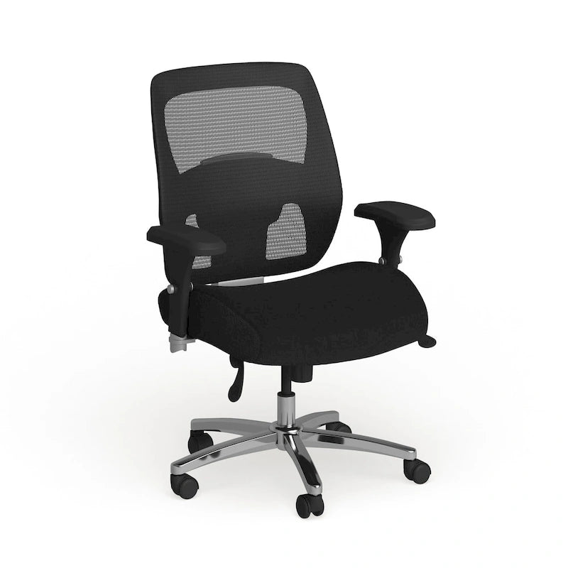 Chaise de bureau ergonomique en maille pour usage intensif 24h/24 et 7j/7, supportant jusqu'à 227 kg (500 lb).