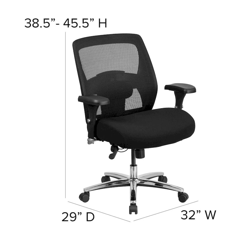 Chaise de bureau ergonomique en maille pour usage intensif 24h/24 et 7j/7, supportant jusqu'à 227 kg (500 lb).