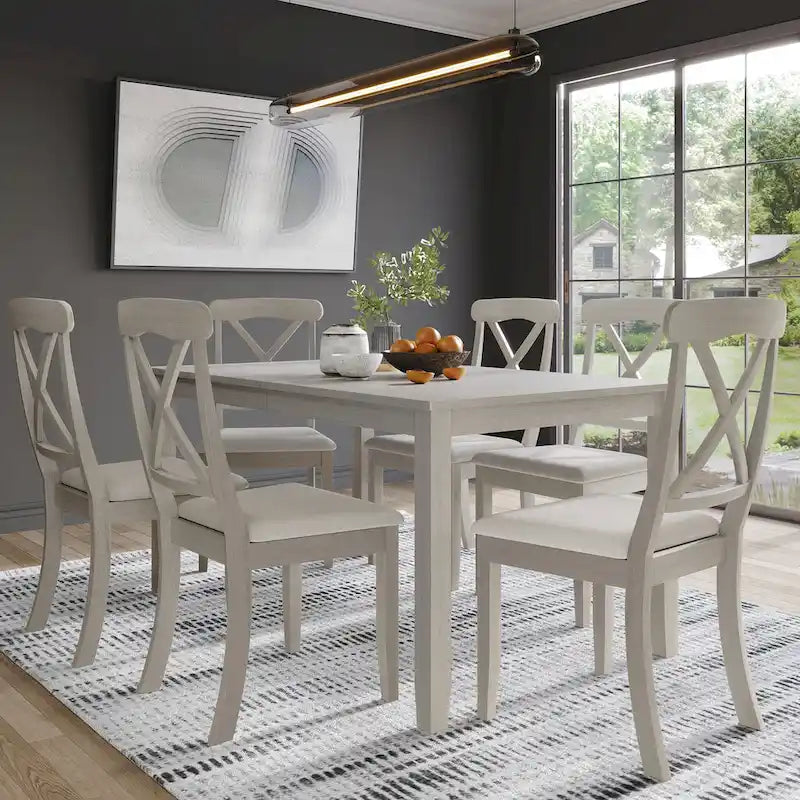 Ensemble de salle à manger en bois 7 pièces CraftPorch style ferme