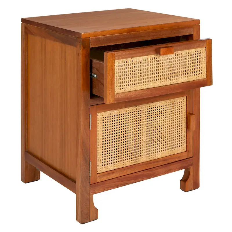 Table de chevet SAFAVIEH Zhane Coastal à 1 tiroir et 1 porte