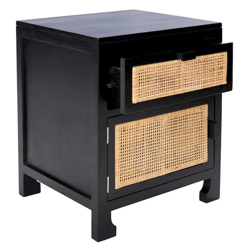 Table de chevet SAFAVIEH Zhane Coastal à 1 tiroir et 1 porte