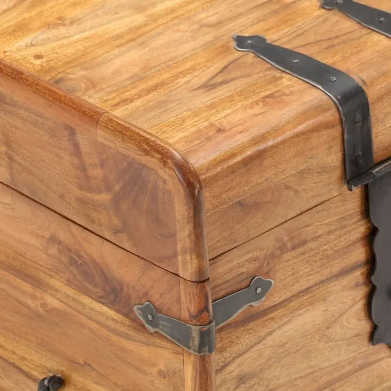 Coffre de rangement vidaXL avec loquet pour chambre à coucher, en bois massif d'acacia - 15,7 x 15,7 x 15,7 cm (L x P x H)