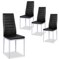 Ensemble de 4 chaises de salle à manger élégantes en cuir PVC avec pieds en métal massif - 16,0 x 20,0 x 38,5 (L x P x H)
