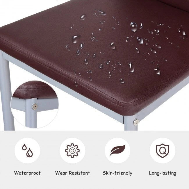 Ensemble de 4 chaises de salle à manger élégantes en cuir PVC avec pieds en métal massif - 16,0 x 20,0 x 38,5 (L x P x H)