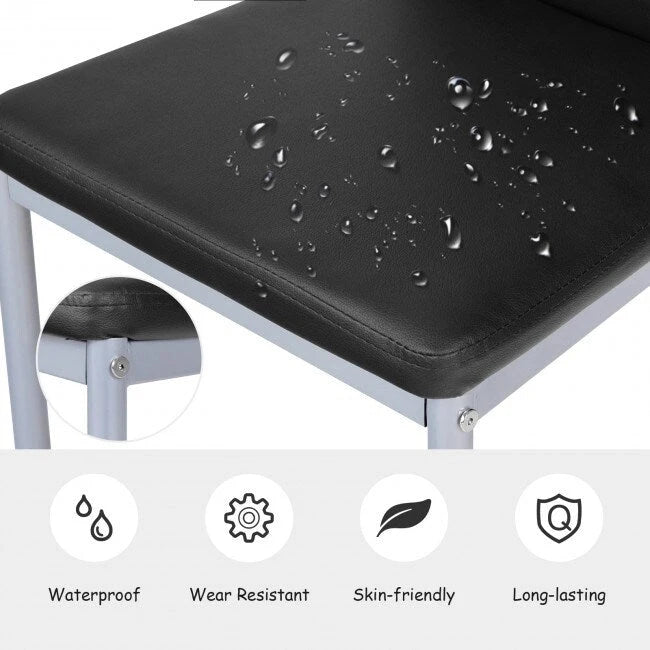 Ensemble de 4 chaises de salle à manger élégantes en cuir PVC avec pieds en métal massif - 16,0 x 20,0 x 38,5 (L x P x H)