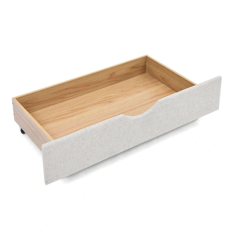 Lit de jour avec tiroirs, capitonné et rembourré