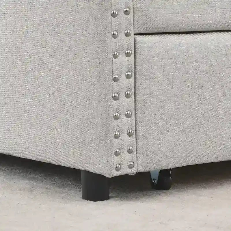 Lit de jour avec tiroirs, capitonné et rembourré