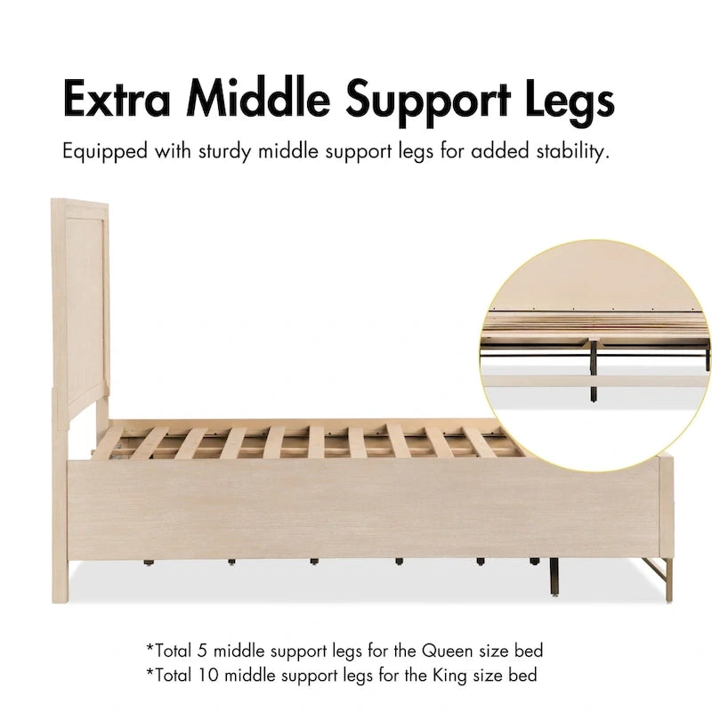 Ensemble de chambre à coucher 3 pièces en chêne massif Drayden de Furniture of America, comprenant un lit, une commode et une table de chevet.