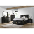 Isabel Black 5-piece Storage Bedroom Set with 2 Nightstands