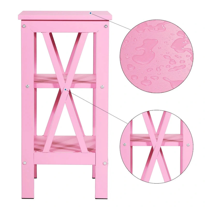 Ensemble de 2 tables de chevet Javlergo, petites tables d'appoint modernes avec étagères de rangement ouvertes