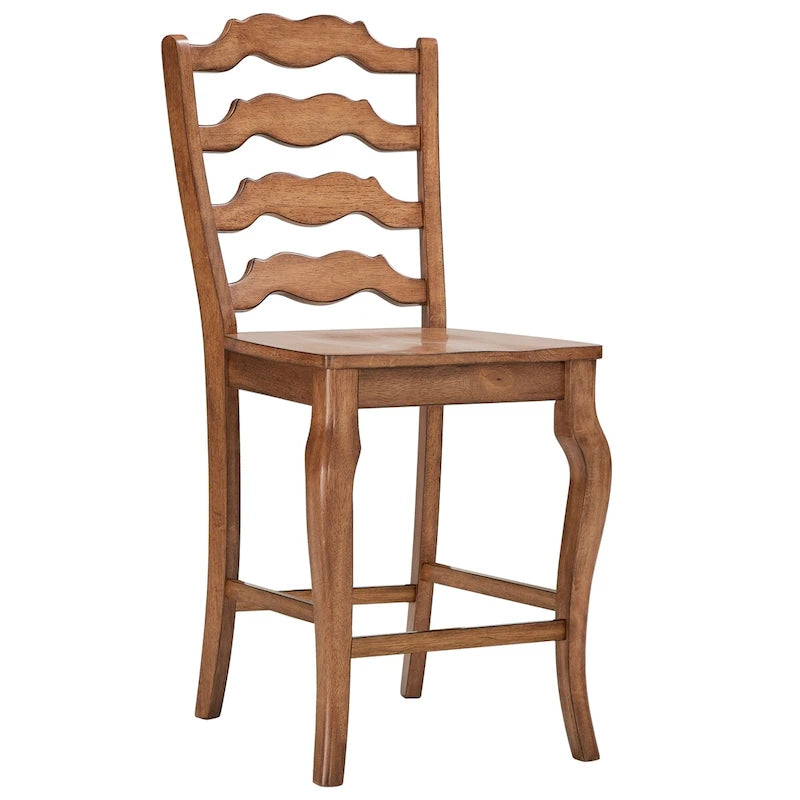 Chaises de comptoir Eleanor à dossier échelle en bois (lot de 2) par iNSPIRE Q Classic