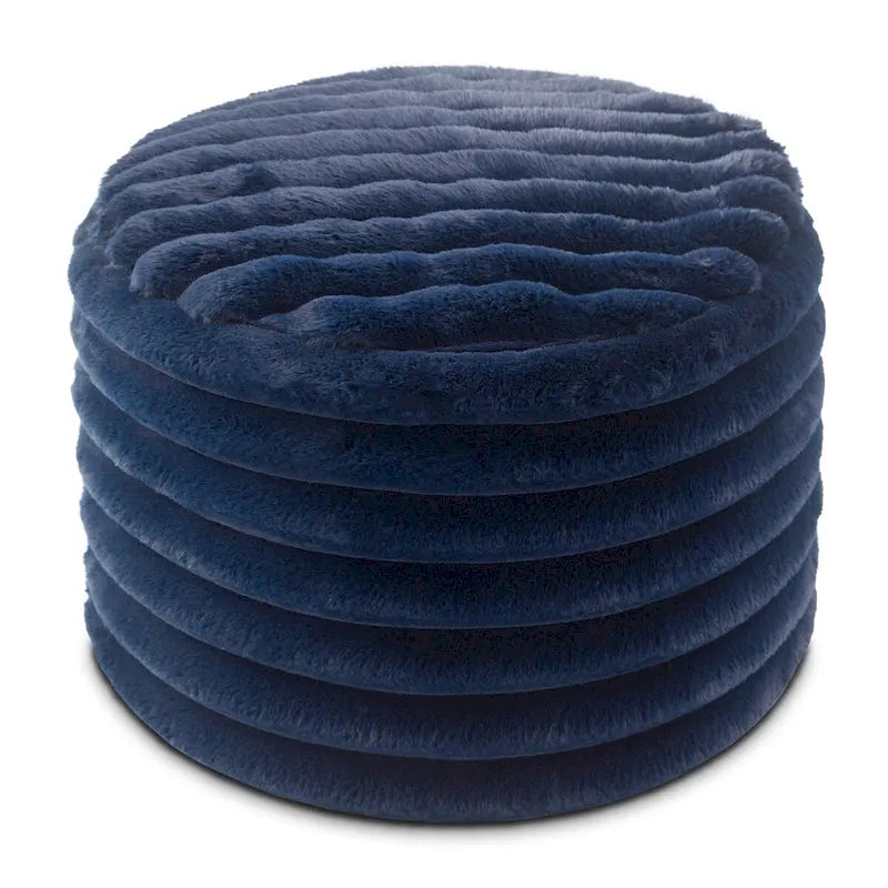 Pouf Jaxx Paran - Ottoman moelleux en fausse fourrure pour un intérieur moderne