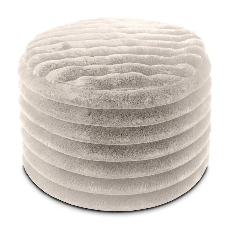 Pouf Jaxx Paran - Ottoman moelleux en fausse fourrure pour un intérieur moderne