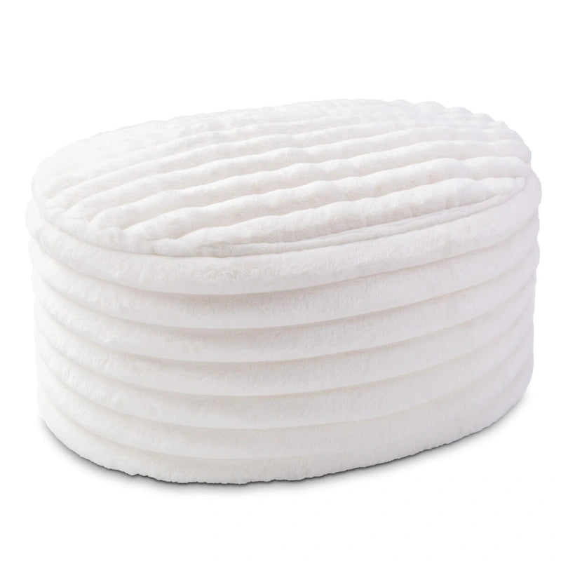 Pouf Jaxx Paran - Ottoman moelleux en fausse fourrure pour un intérieur moderne