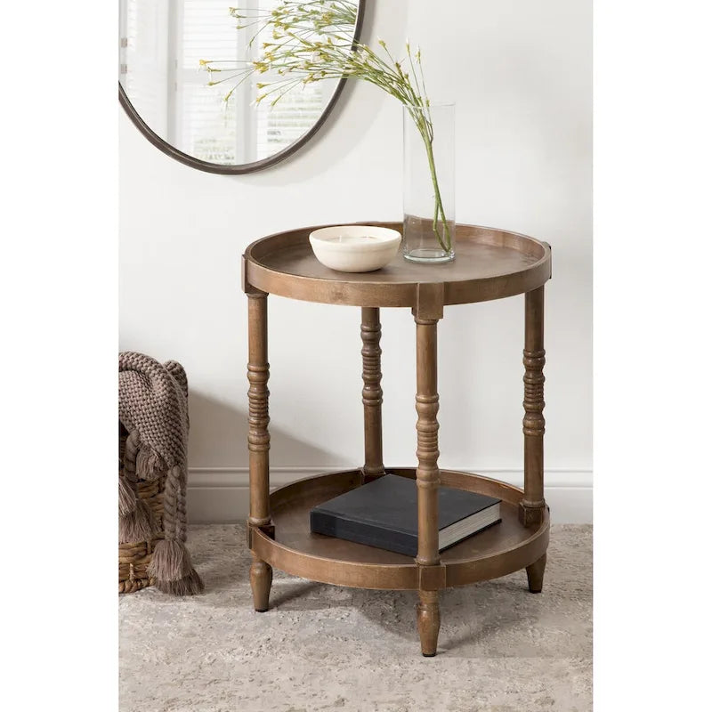 Table d'appoint ronde en bois Kate et Laurel Bellport