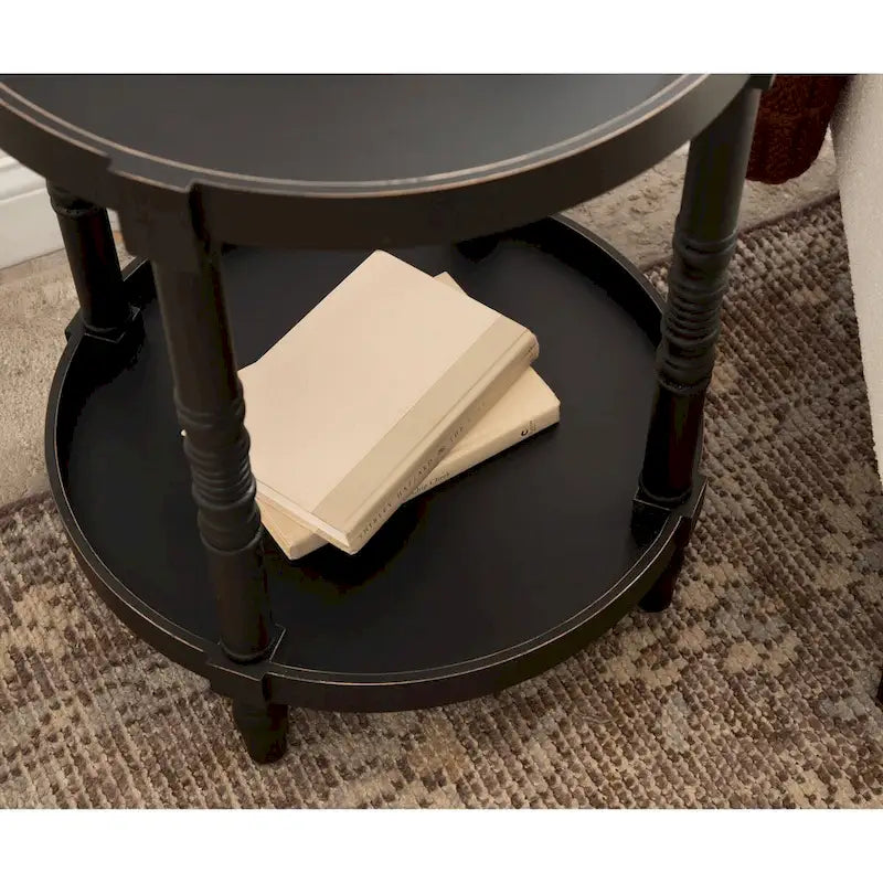 Table d'appoint ronde en bois Kate et Laurel Bellport