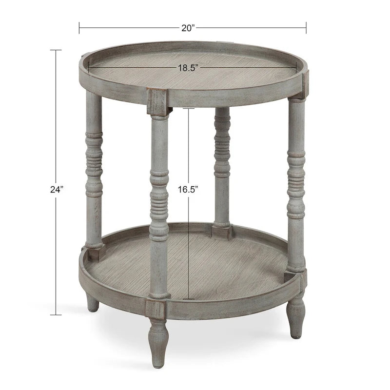 Table d'appoint ronde en bois Kate et Laurel Bellport