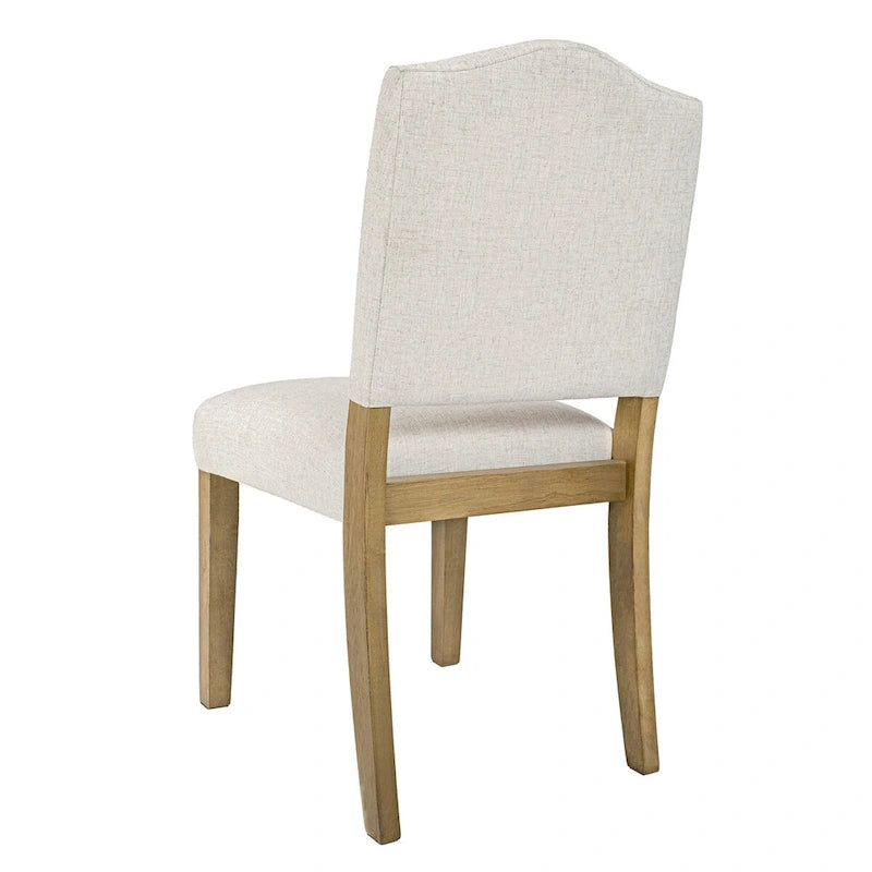 Chaise de salle à manger rembourrée à dossier ouvert HomePop - Tissu texturé crème (Emballage individuel)