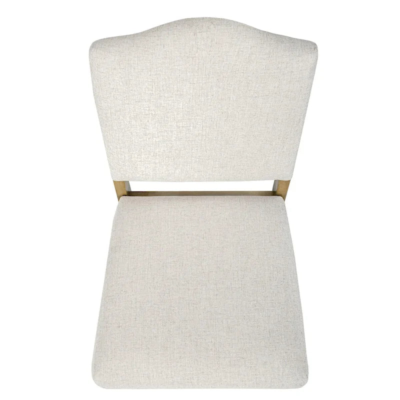 Chaise de salle à manger rembourrée à dossier ouvert HomePop - Tissu texturé crème (Emballage individuel)