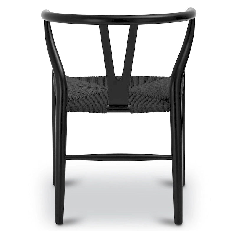 Chaises en poly et écorce tressée - Structure en bois massif (lot de 2)