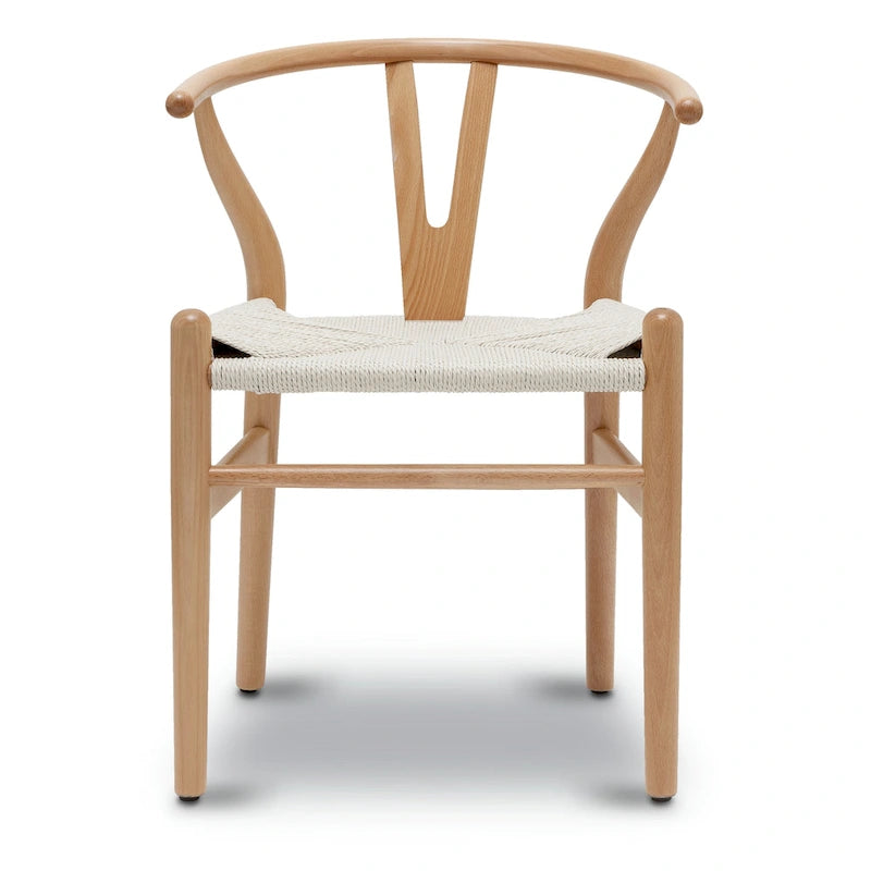 Chaises en poly et écorce tressée - Structure en bois massif (lot de 2)