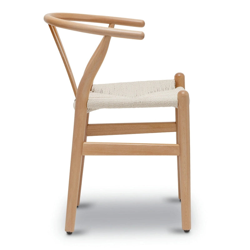Chaises en poly et écorce tressée - Structure en bois massif (lot de 2)