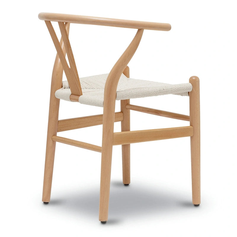 Chaises en poly et écorce tressée - Structure en bois massif (lot de 2)