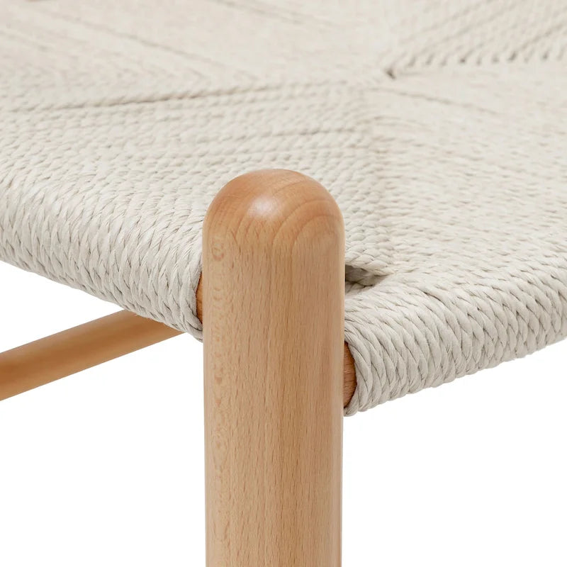 Chaises en poly et écorce tressée - Structure en bois massif (lot de 2)