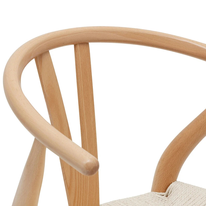 Chaises en poly et écorce tressée - Structure en bois massif (lot de 2)