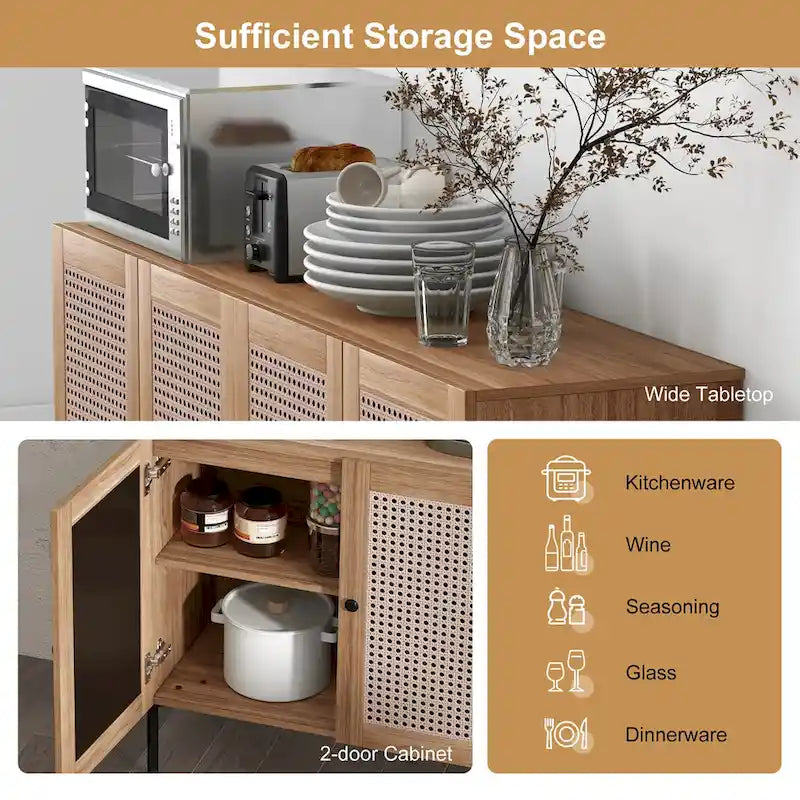 Buffet/meuble à vin/armoire à vin (2 pièces) avec étagère réglable