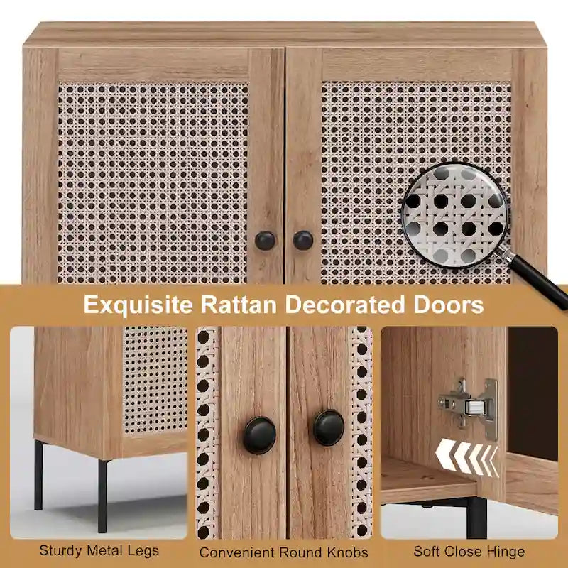 Buffet/meuble à vin/armoire à vin (2 pièces) avec étagère réglable