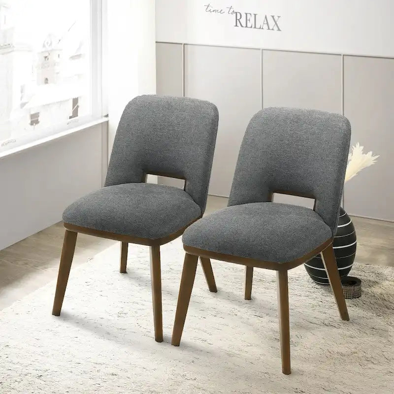 Chaises de salle à manger modernes de luxe Raleigh en bois massif (lot de 2)