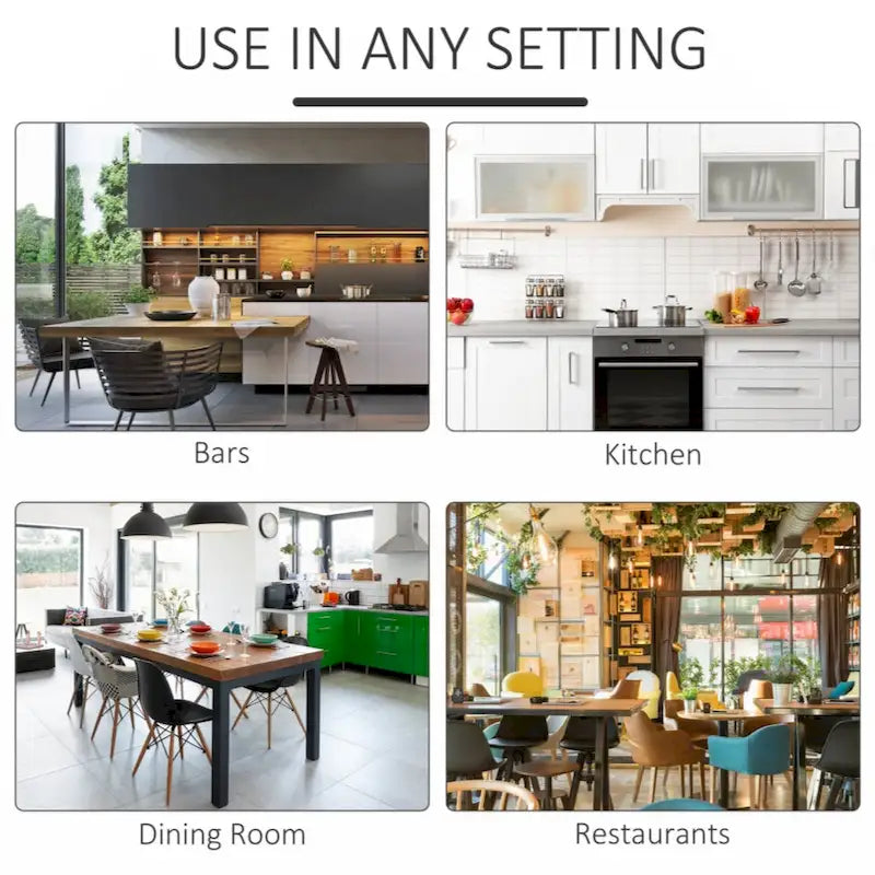 Ensemble de salle à manger 5 pièces, table et chaises de cuisine en bois pour coin repas, brun châtaigne