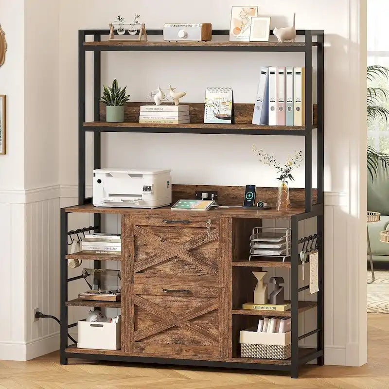 Armoire à dossiers suspendus à 6 niveaux avec serrure et station de recharge verticale