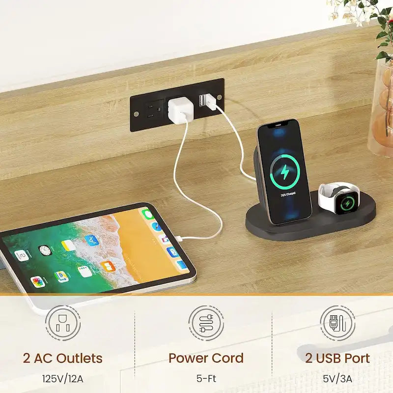 Armoire à dossiers suspendus à 6 niveaux avec serrure et station de recharge verticale