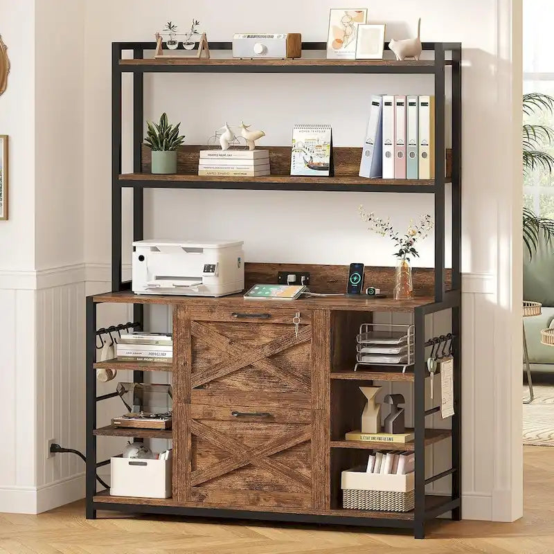 Armoire à dossiers suspendus à 6 niveaux avec serrure et station de recharge verticale