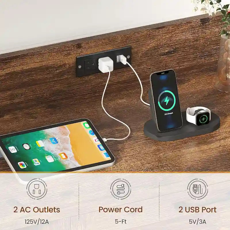 Armoire à dossiers suspendus à 6 niveaux avec serrure et station de recharge verticale
